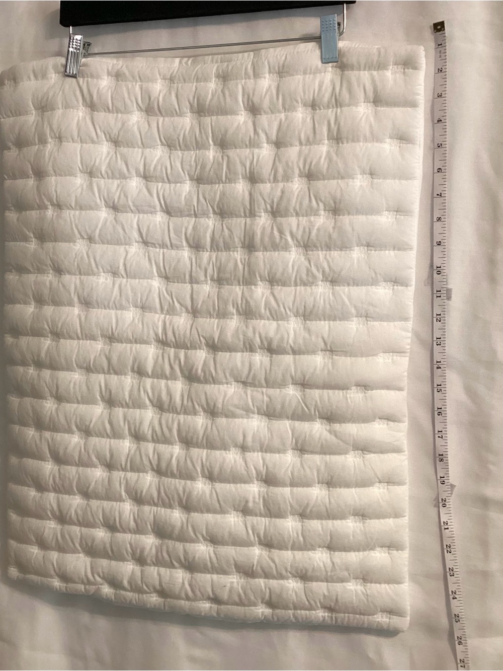 NESTWELL 2  White COTTON Pillow Shams SZ  20” X 26” Lightly Quilted Lightweight